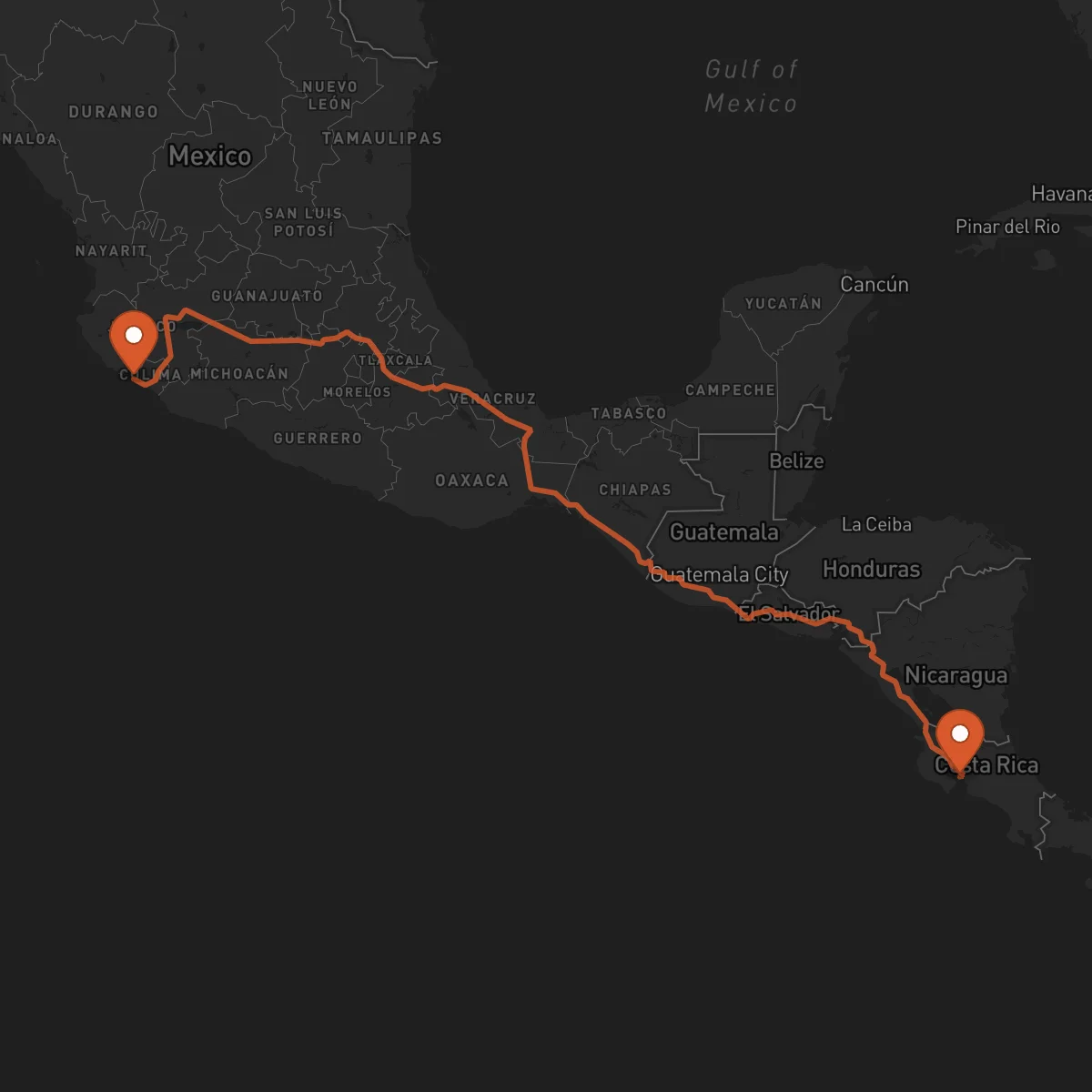 Ruta Manzanillo - Puntarenas