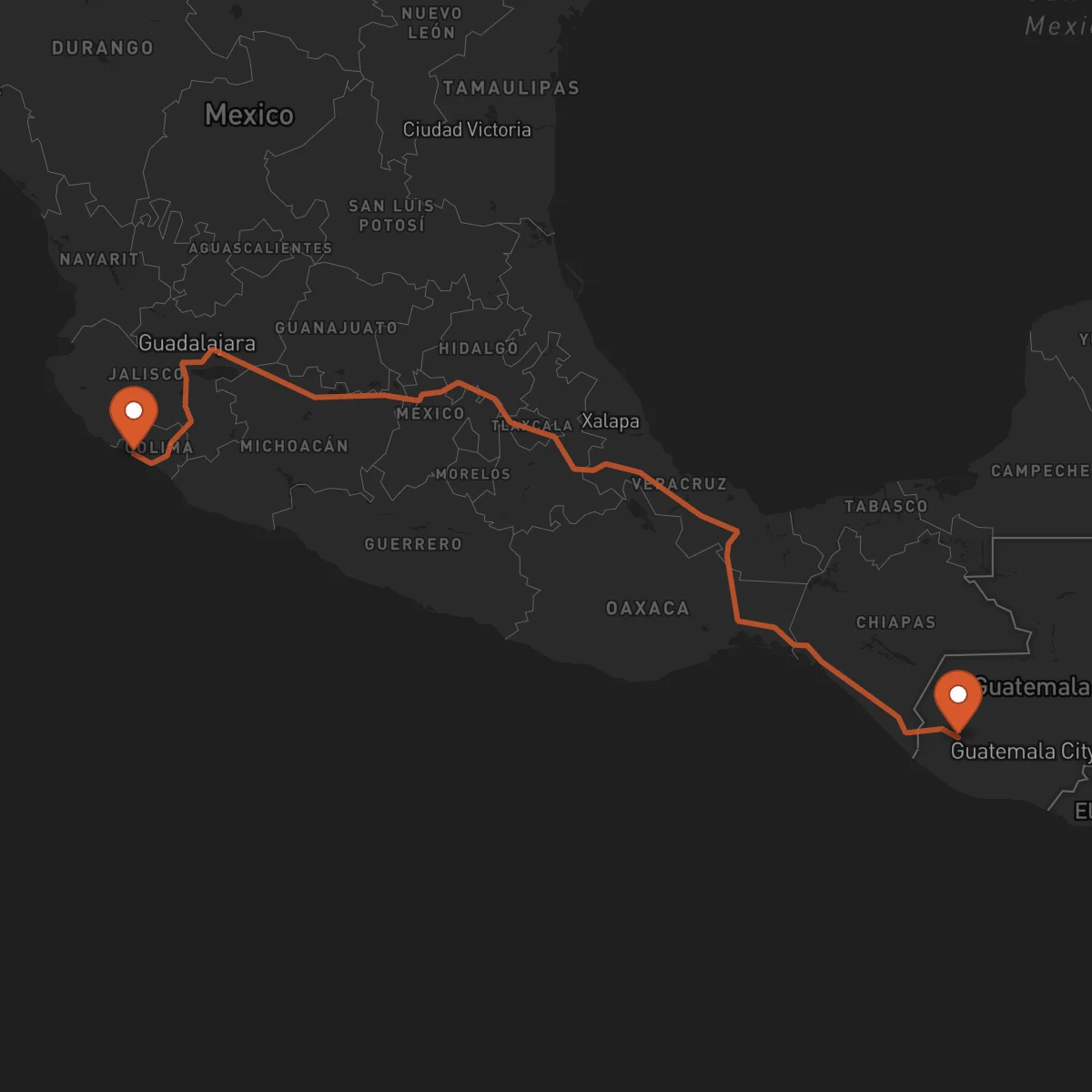 Ruta Quetzaltenango - Manzanillo