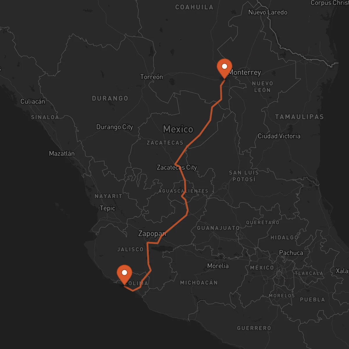 Ruta Manzanillo - Saltillo