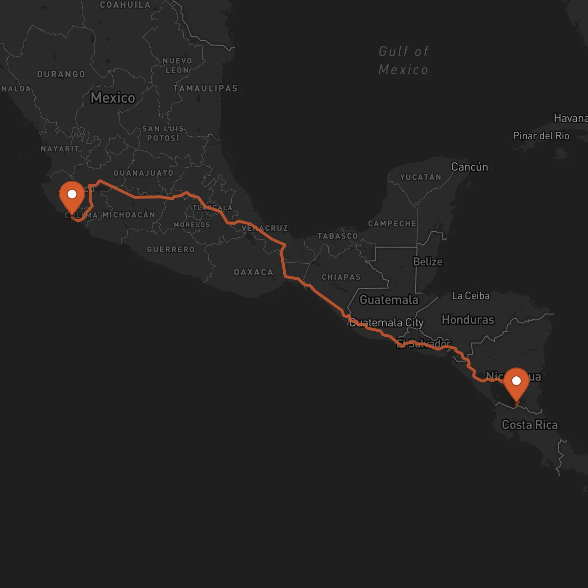 Ruta Manzanillo - San Carlos