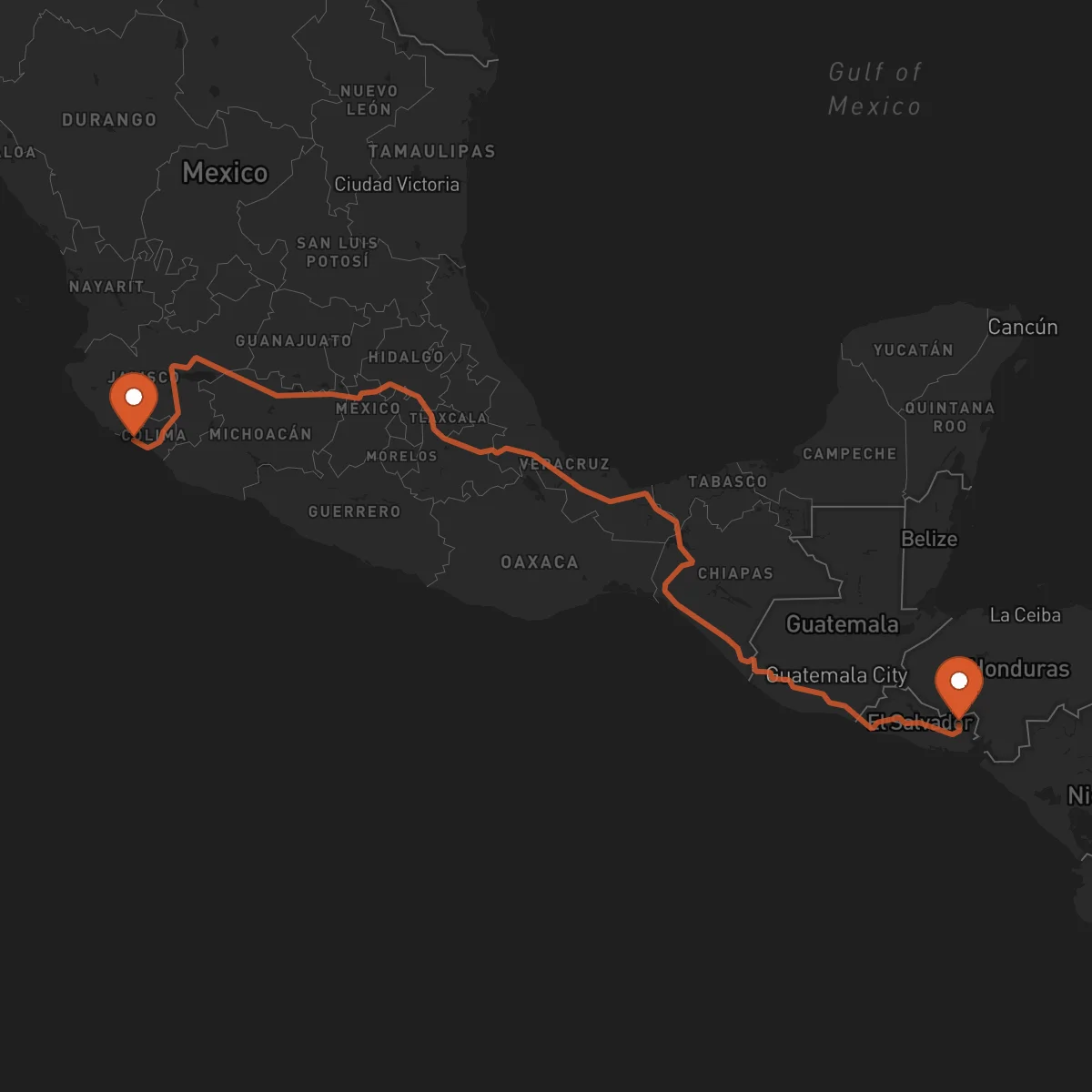 Ruta Manzanillo - San Francisco Gotera