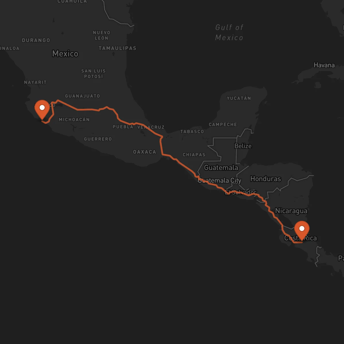 Ruta Manzanillo - San José