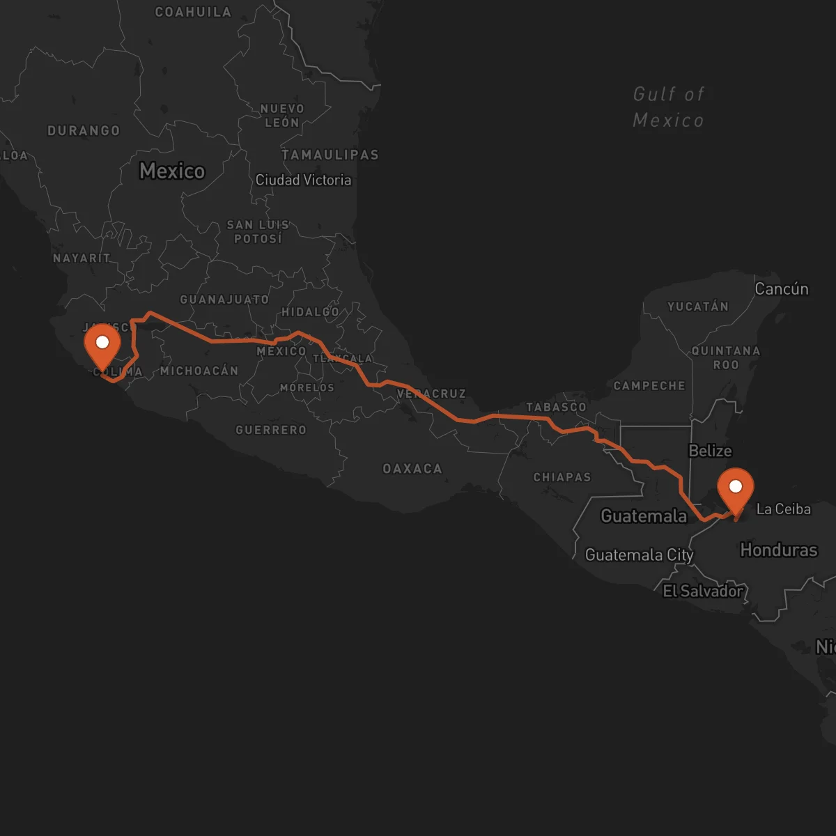 Ruta Manzanillo - San Pedro Sula