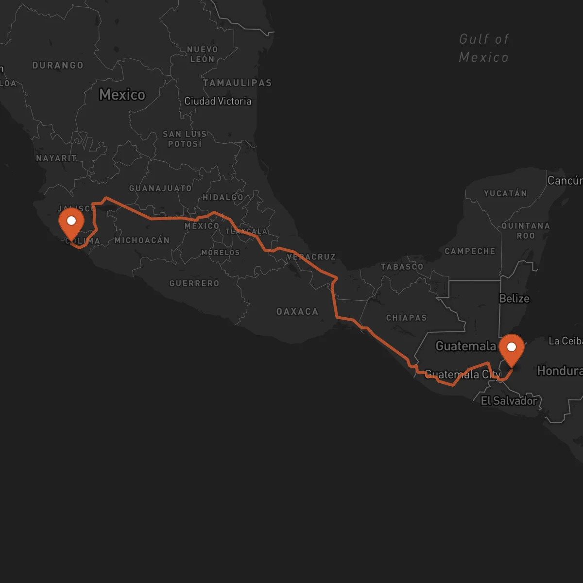 Ruta Santa Rosa de Copán - Manzanillo