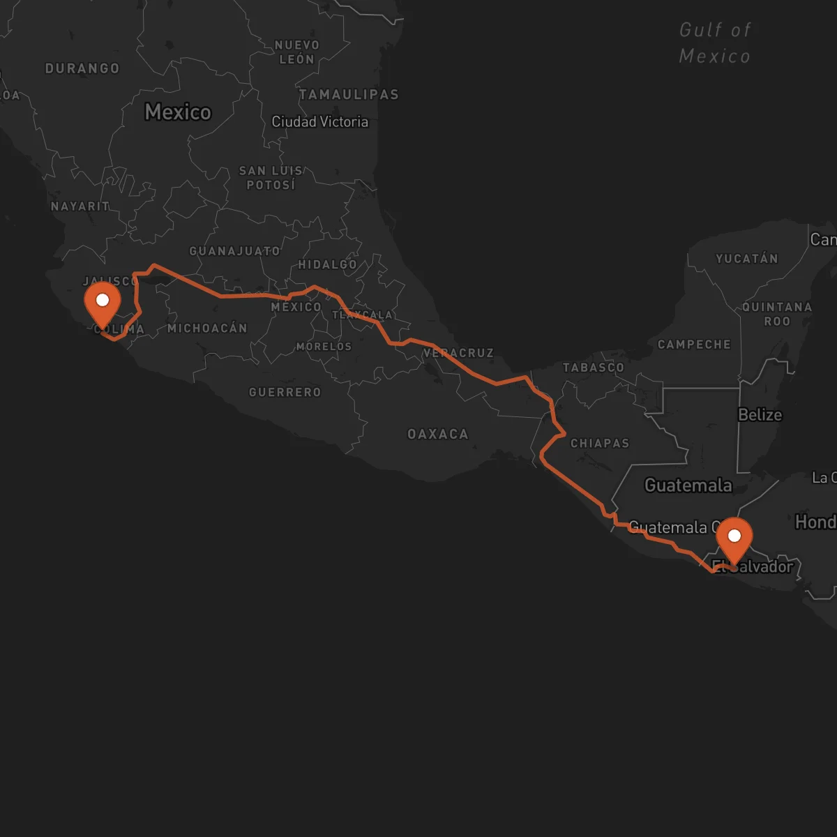 Ruta Manzanillo - Santa Tecla