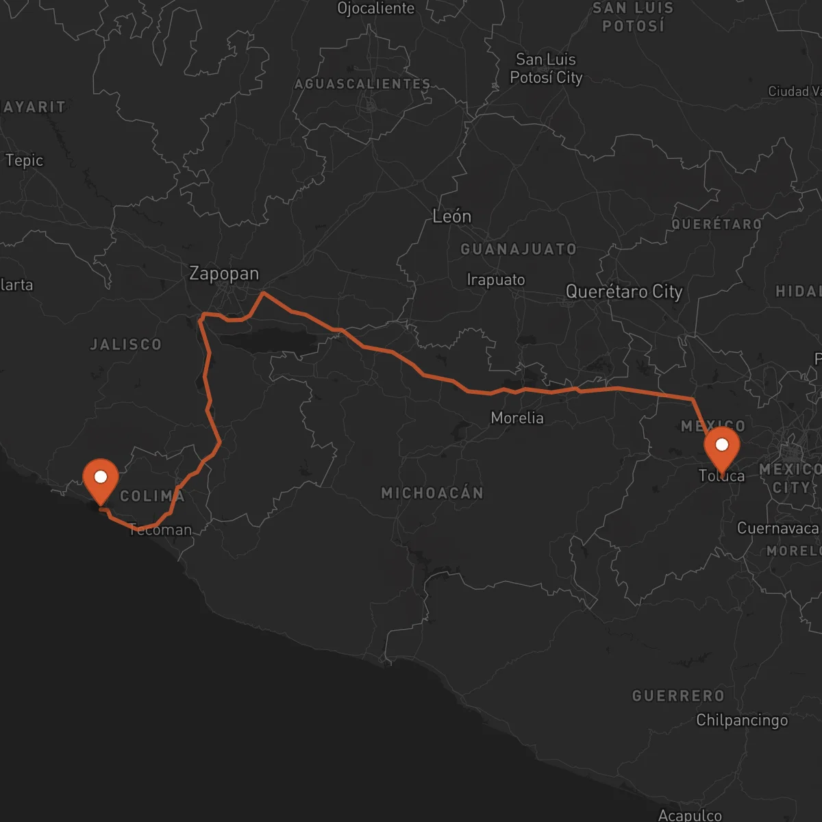Ruta Manzanillo - Toluca