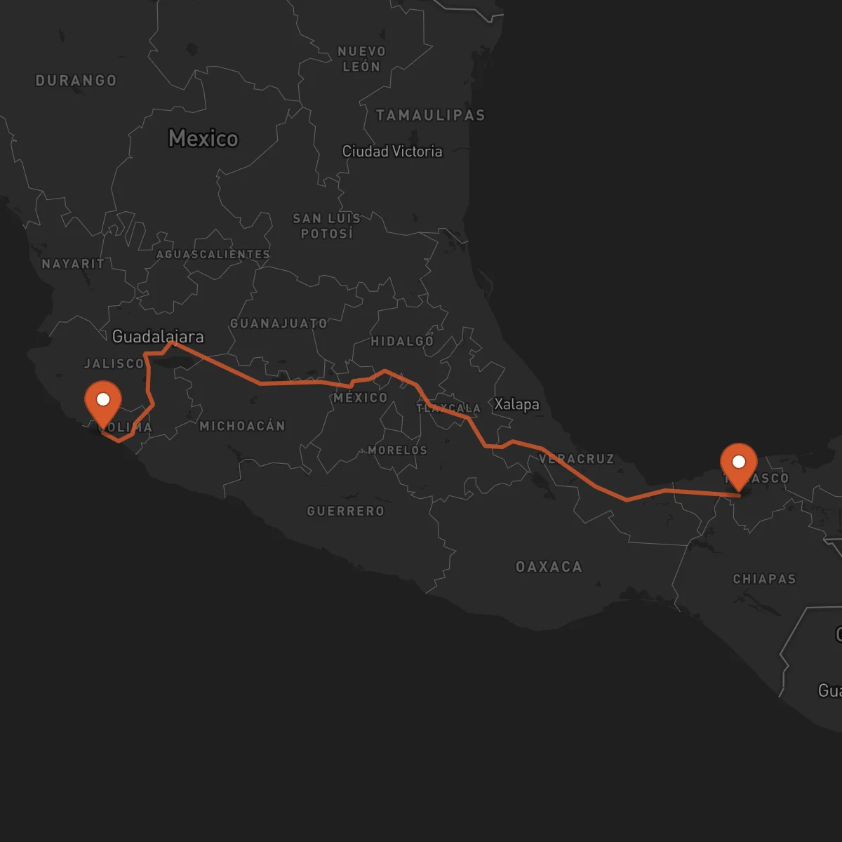 Ruta Villahermosa - Manzanillo