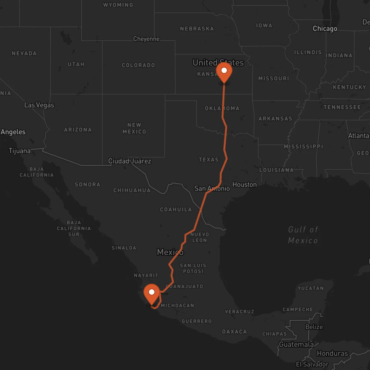 Ruta Manzanillo - Wichita