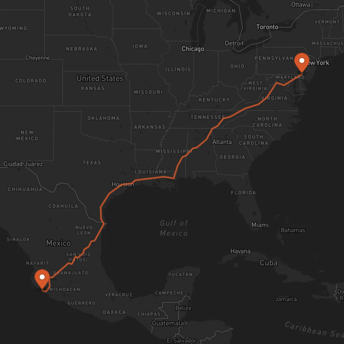 Ruta Manzanillo - Wilmington