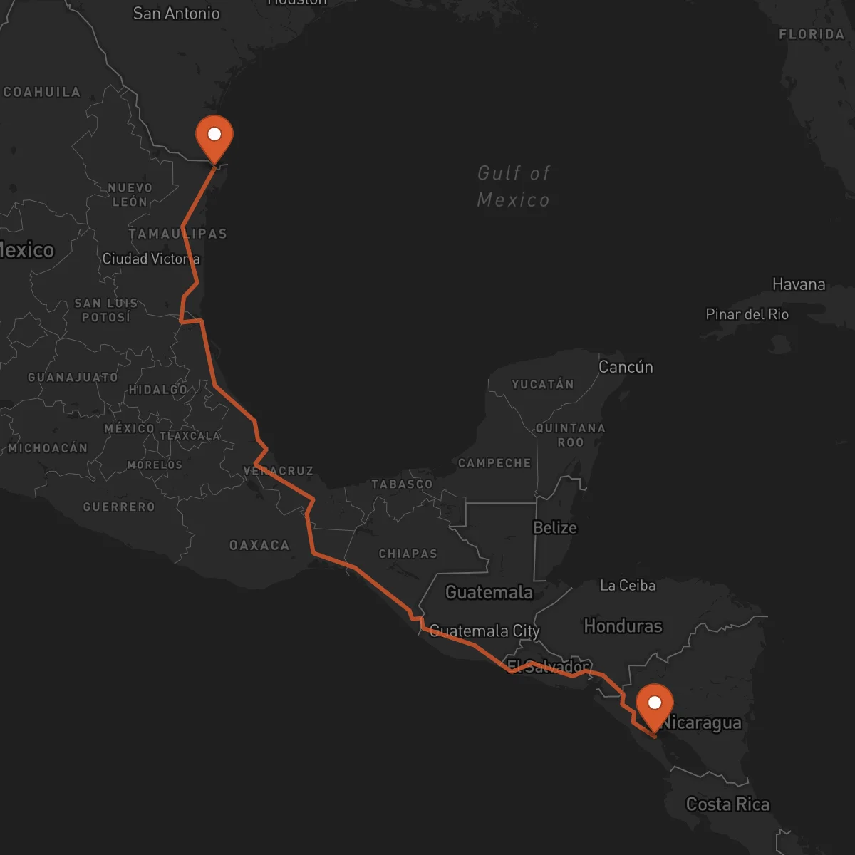 Ruta Masaya - Matamoros