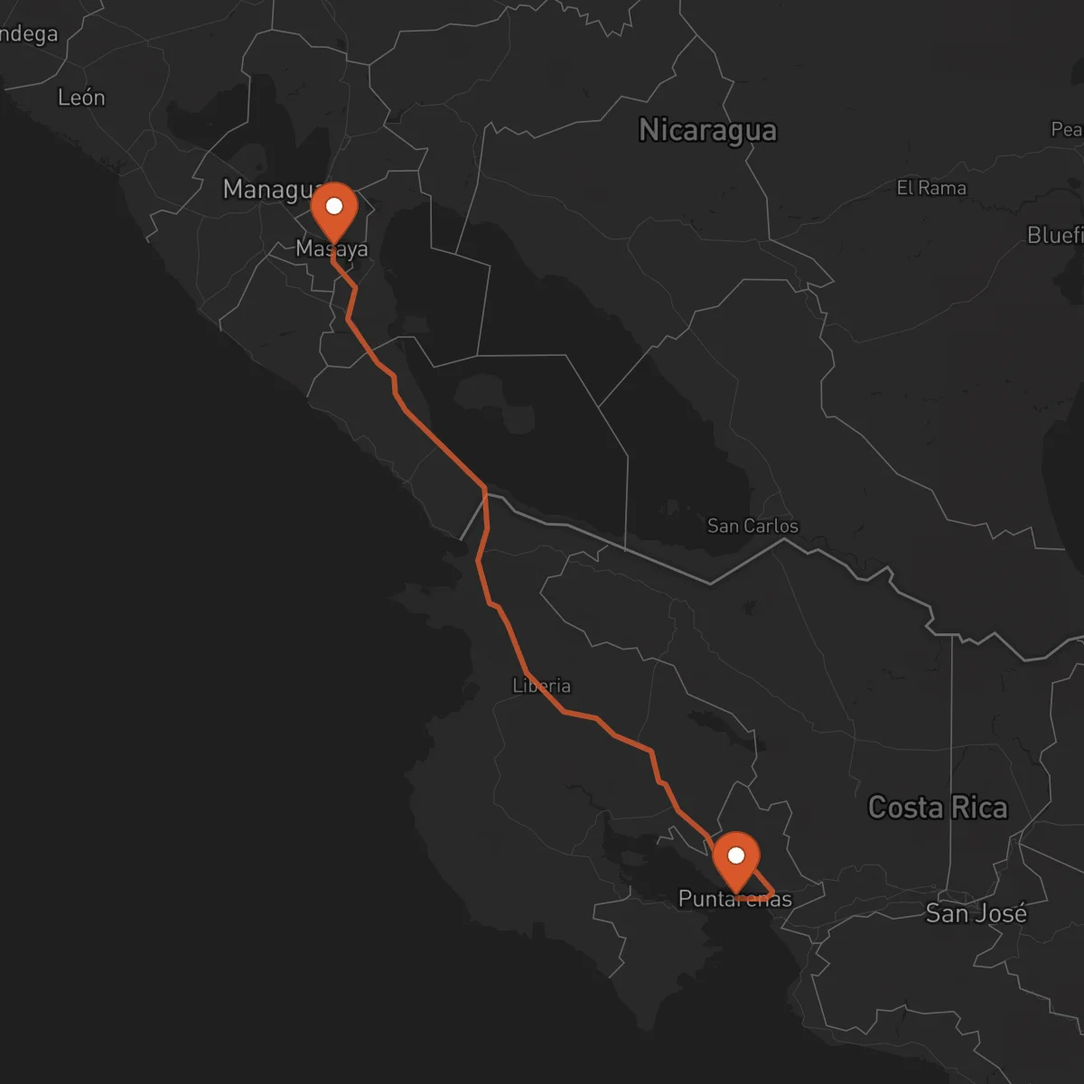 Ruta Masaya - Puntarenas