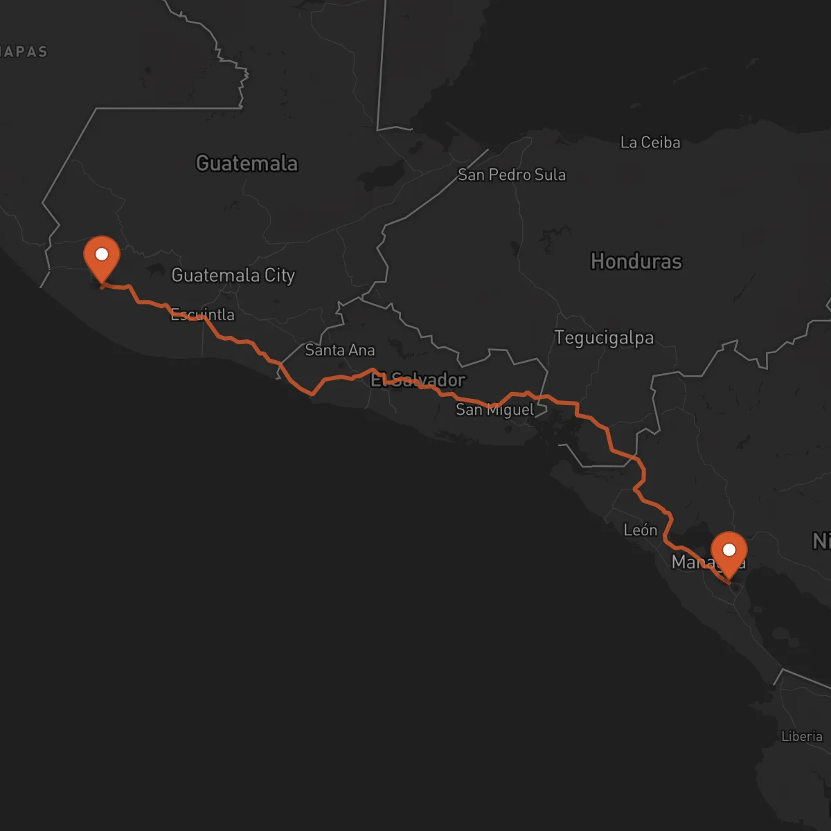 Ruta Masaya - Retalhuleu
