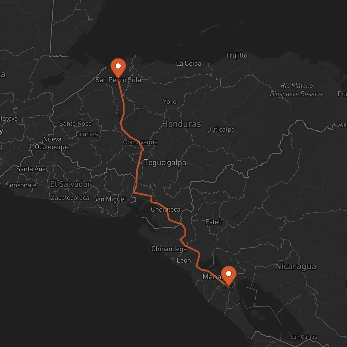 Ruta Masaya - San Pedro Sula