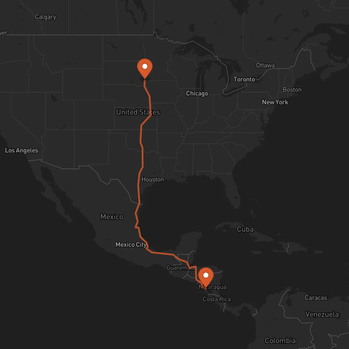 Ruta Masaya - Sioux Falls