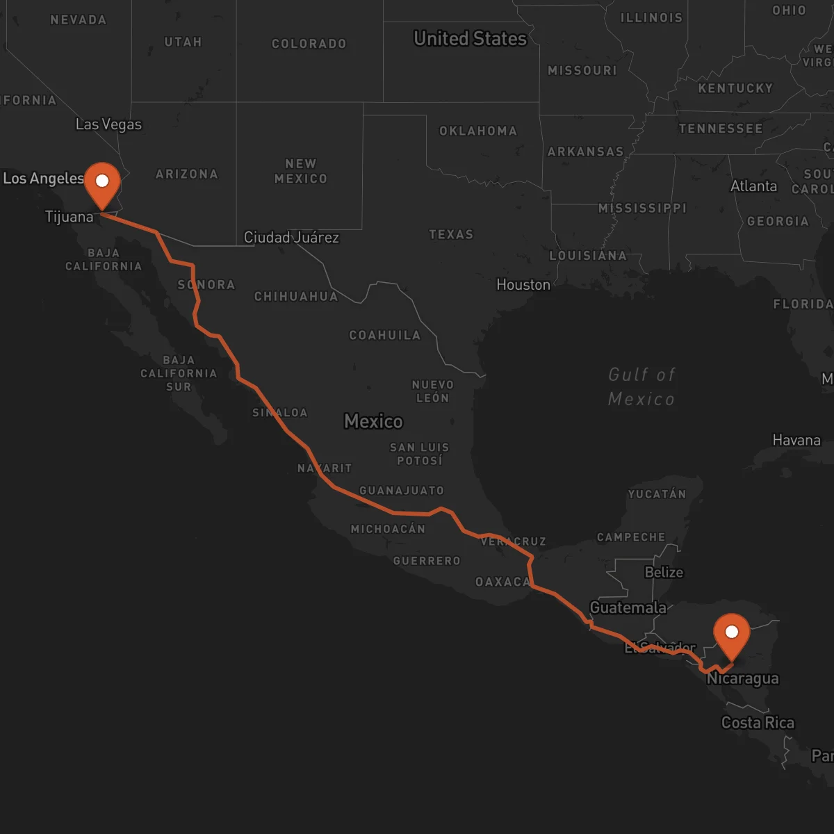 Ruta Mexicali - Matagalpa