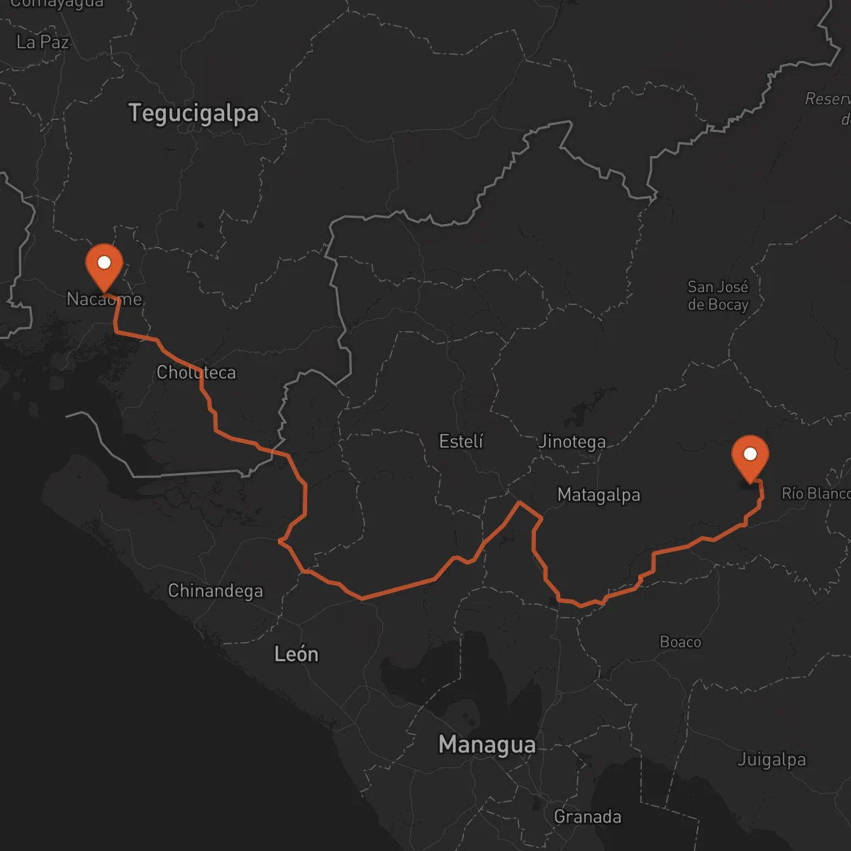 Ruta Matagalpa - Nacaome