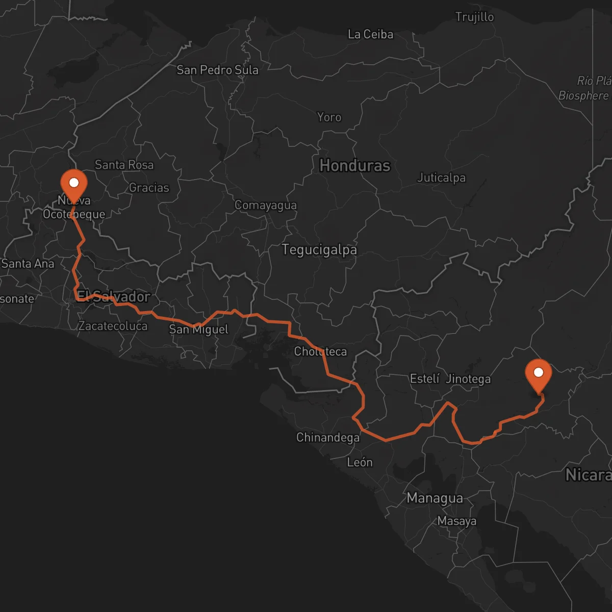 Ruta Ocotepeque - Matagalpa