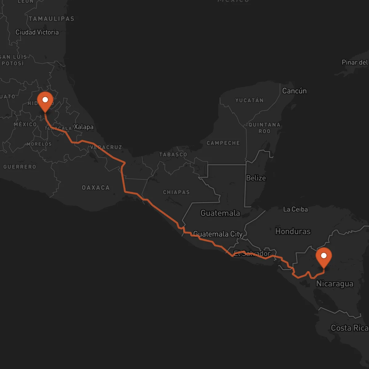 Ruta Matagalpa - Pachuca de Soto