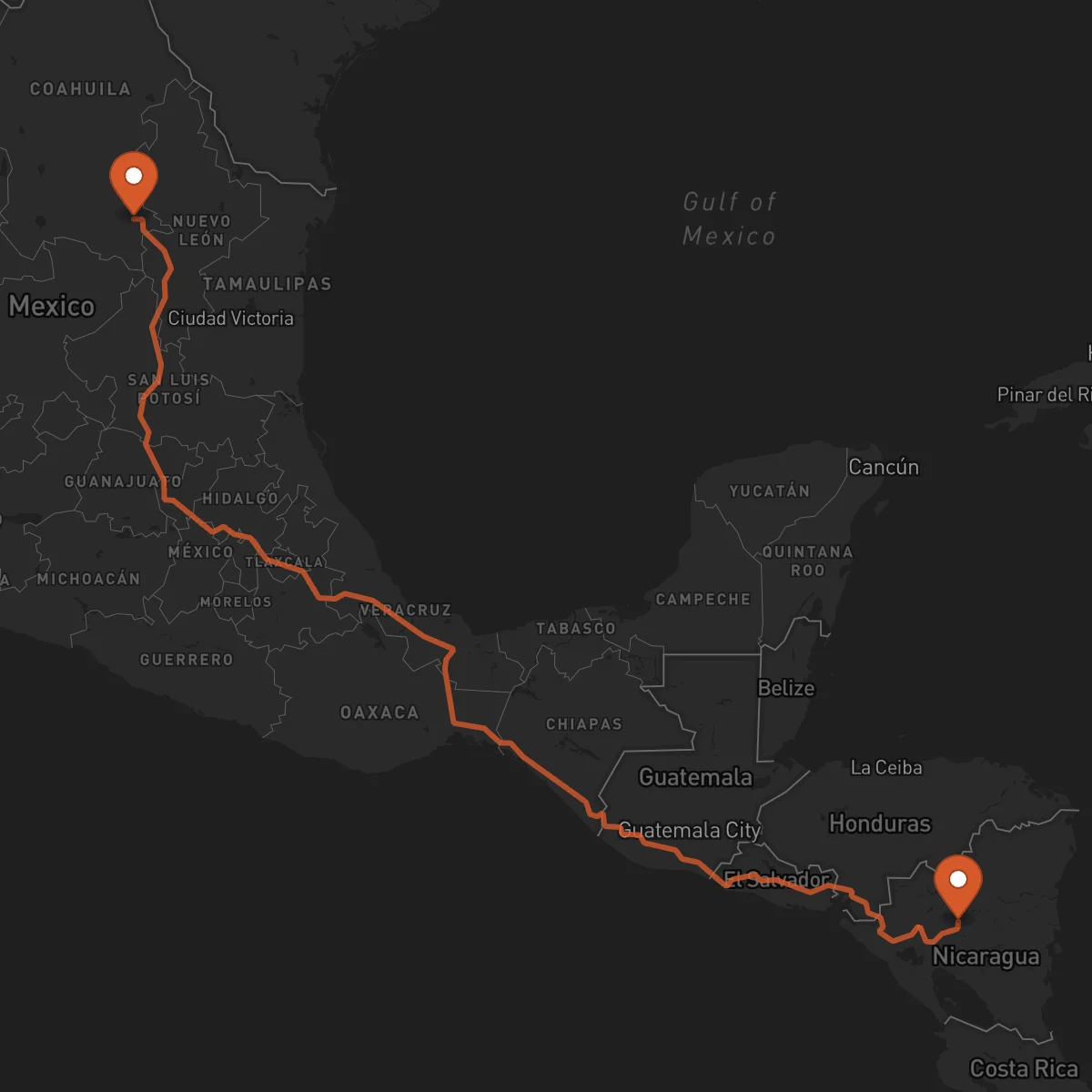 Ruta Saltillo - Matagalpa
