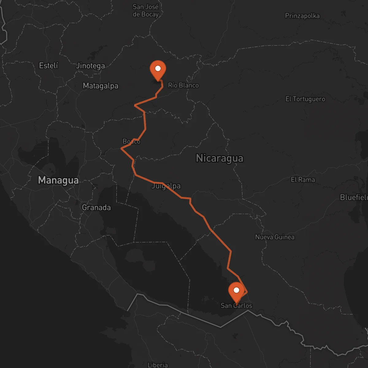Ruta San Carlos - Matagalpa