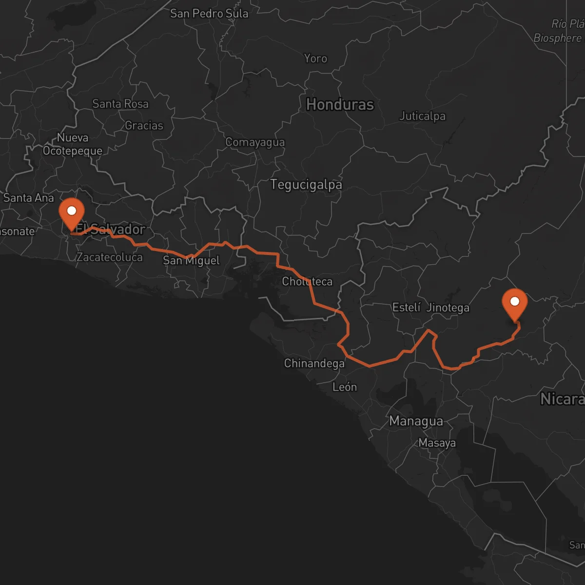 Ruta San Salvador - Matagalpa