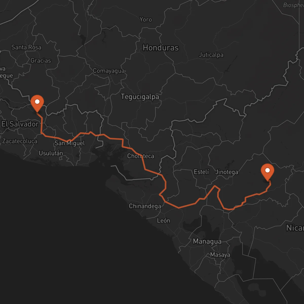 Ruta Sensuntepeque - Matagalpa