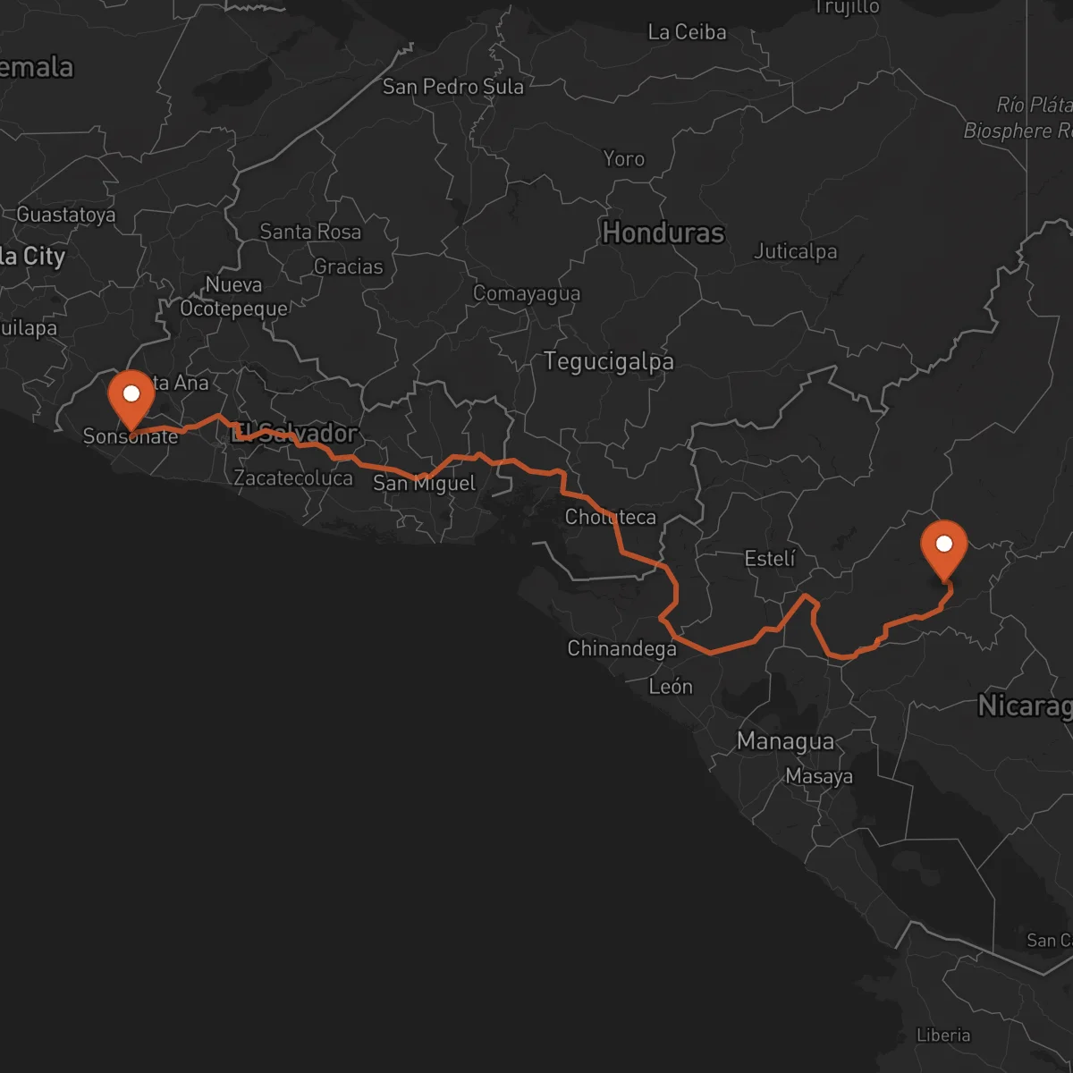 Ruta Matagalpa - Sonsonate