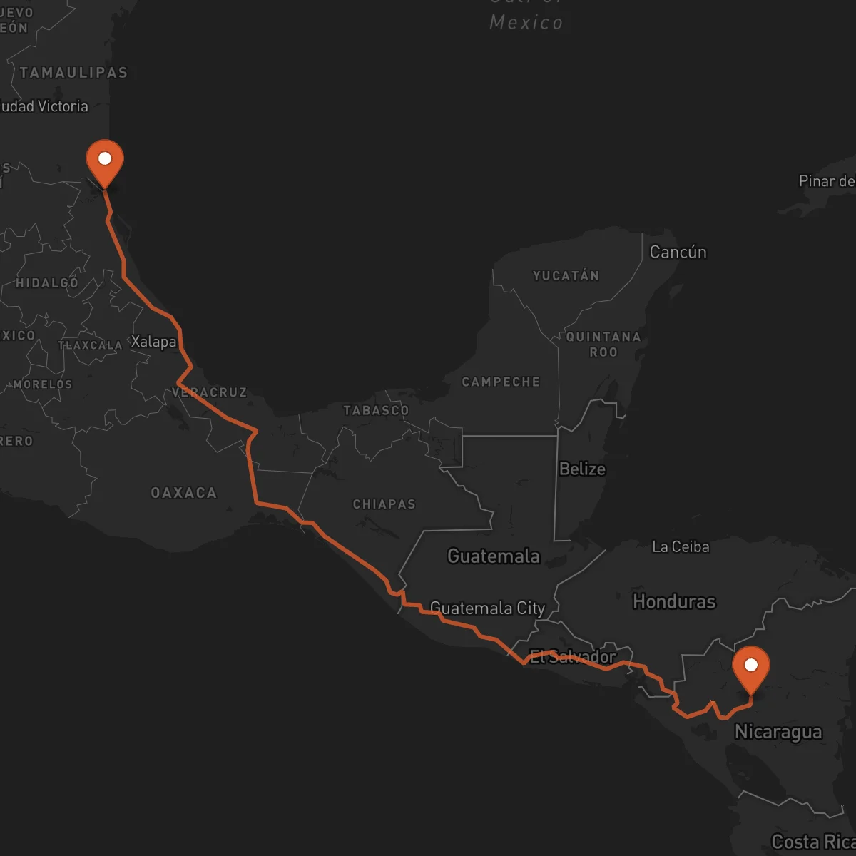 Ruta Tampico - Matagalpa