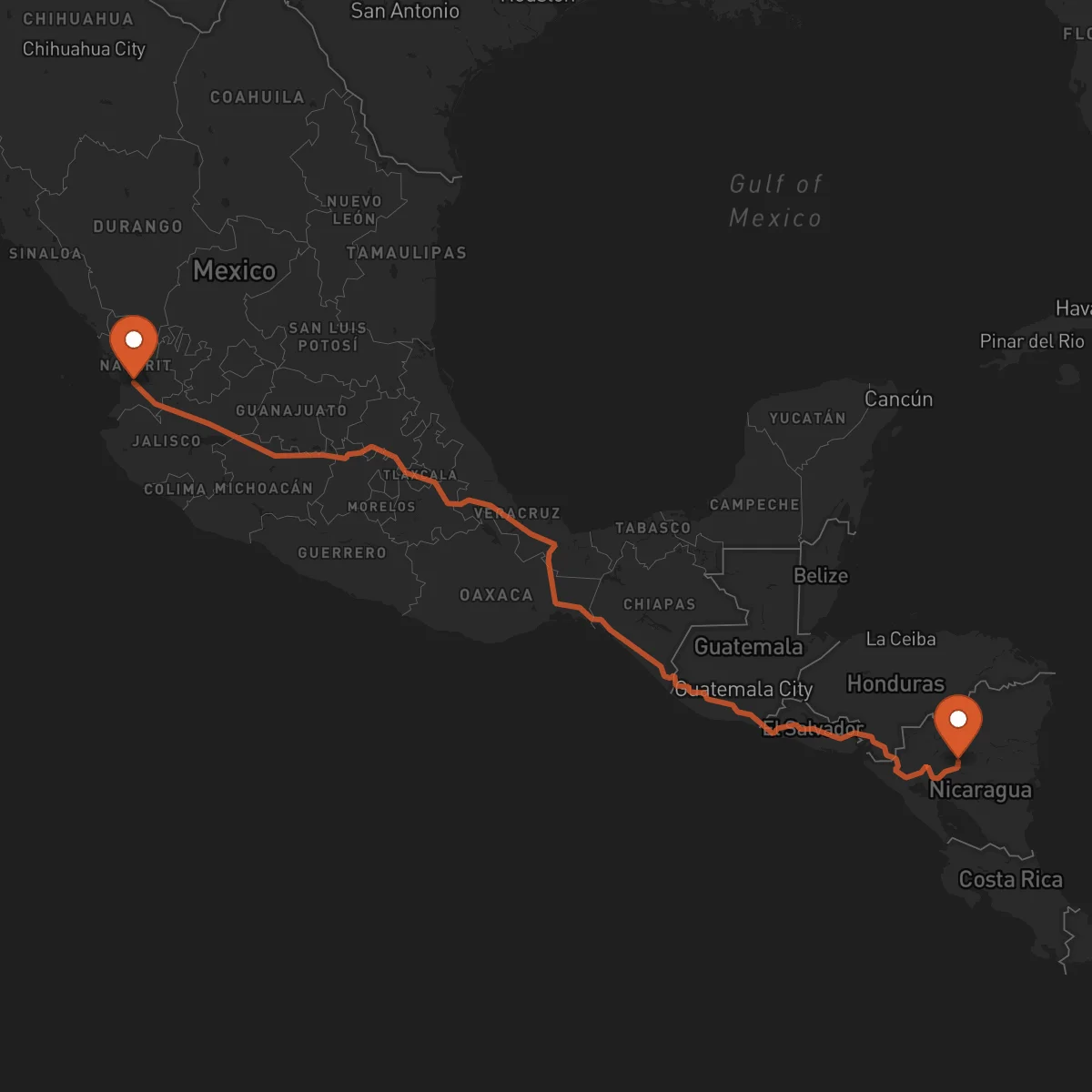 Ruta Tepic - Matagalpa