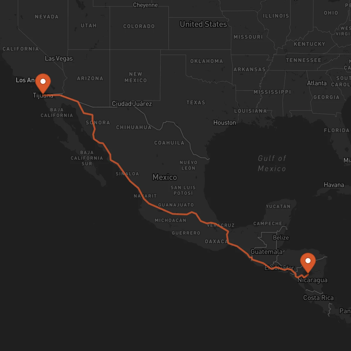 Ruta Tijuana - Matagalpa