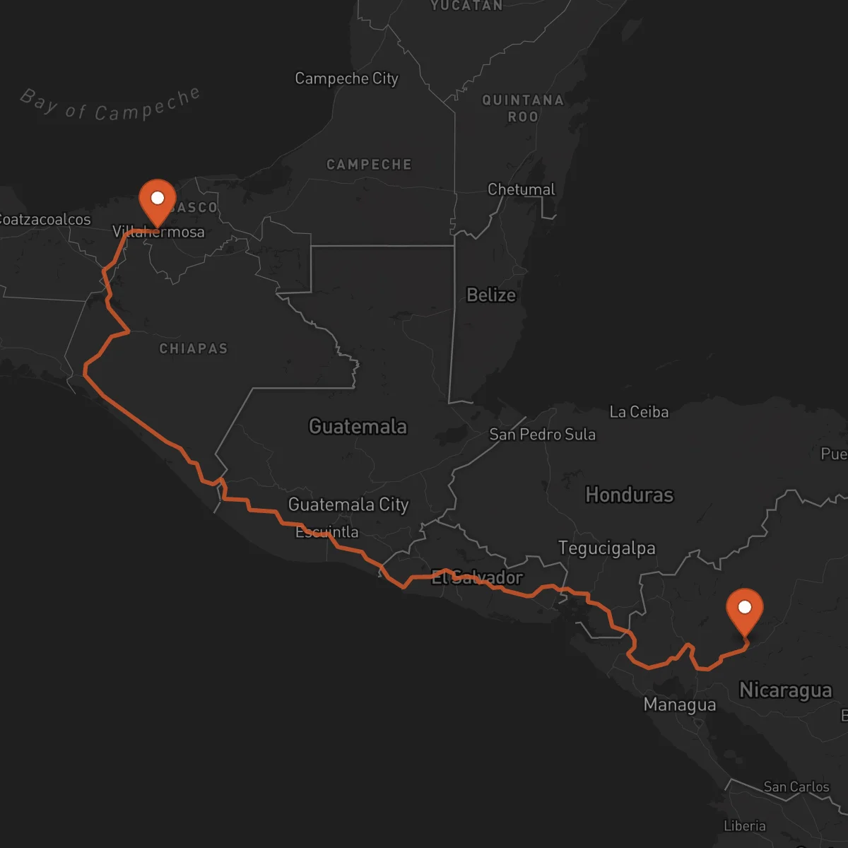 Ruta Villahermosa - Matagalpa