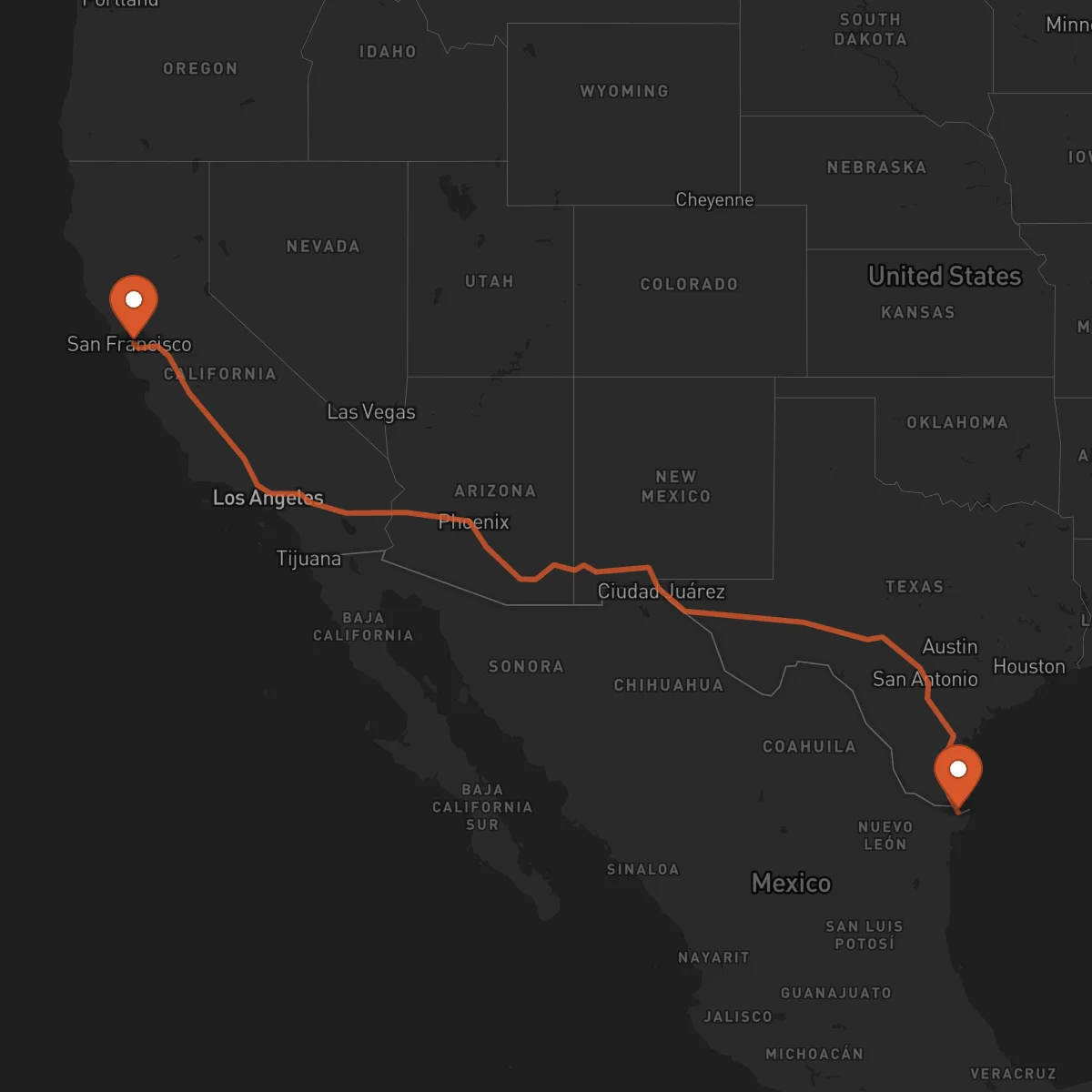 Ruta Matamoros - Oakland