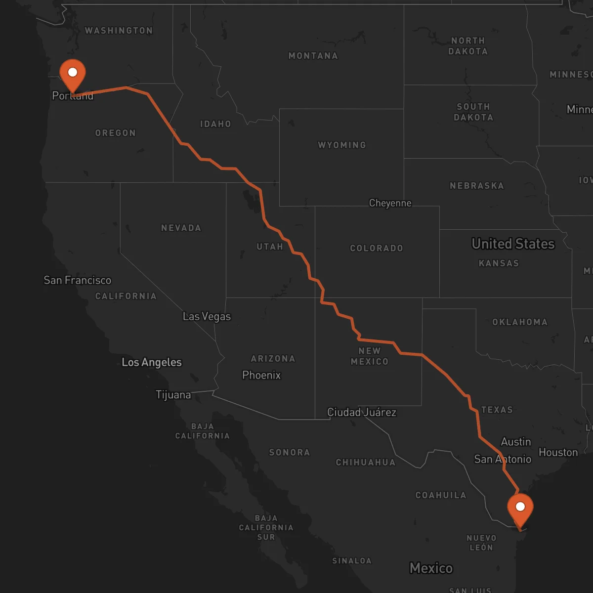 Ruta Matamoros - Portland