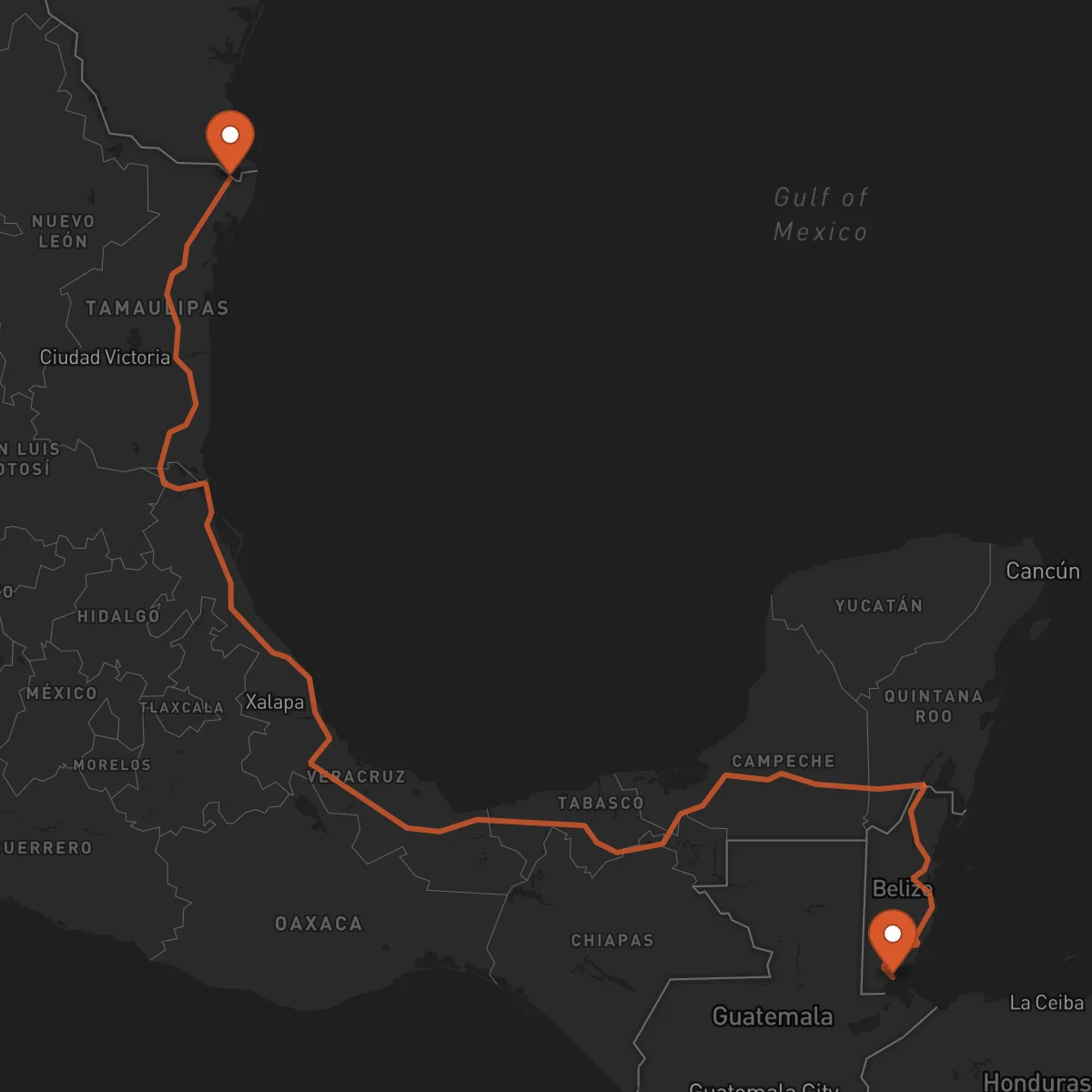 Ruta Matamoros - Punta Gorda