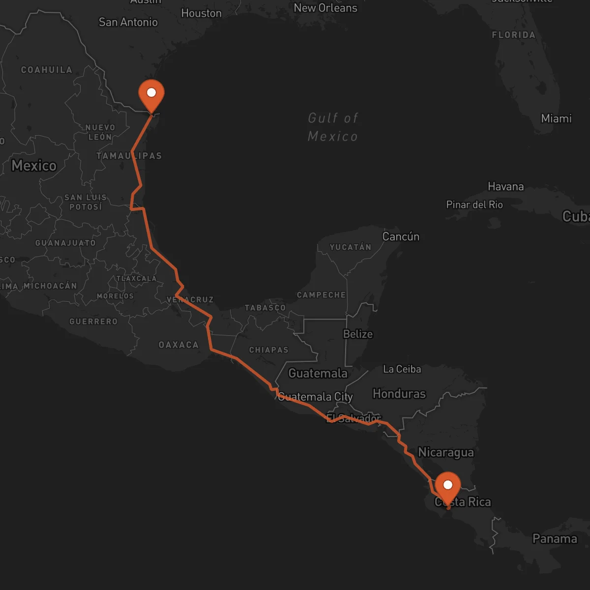 Ruta Matamoros - Puntarenas