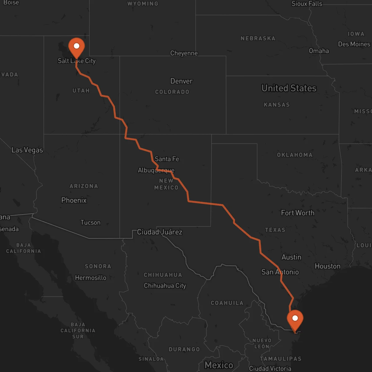Ruta Matamoros - Salt Lake City