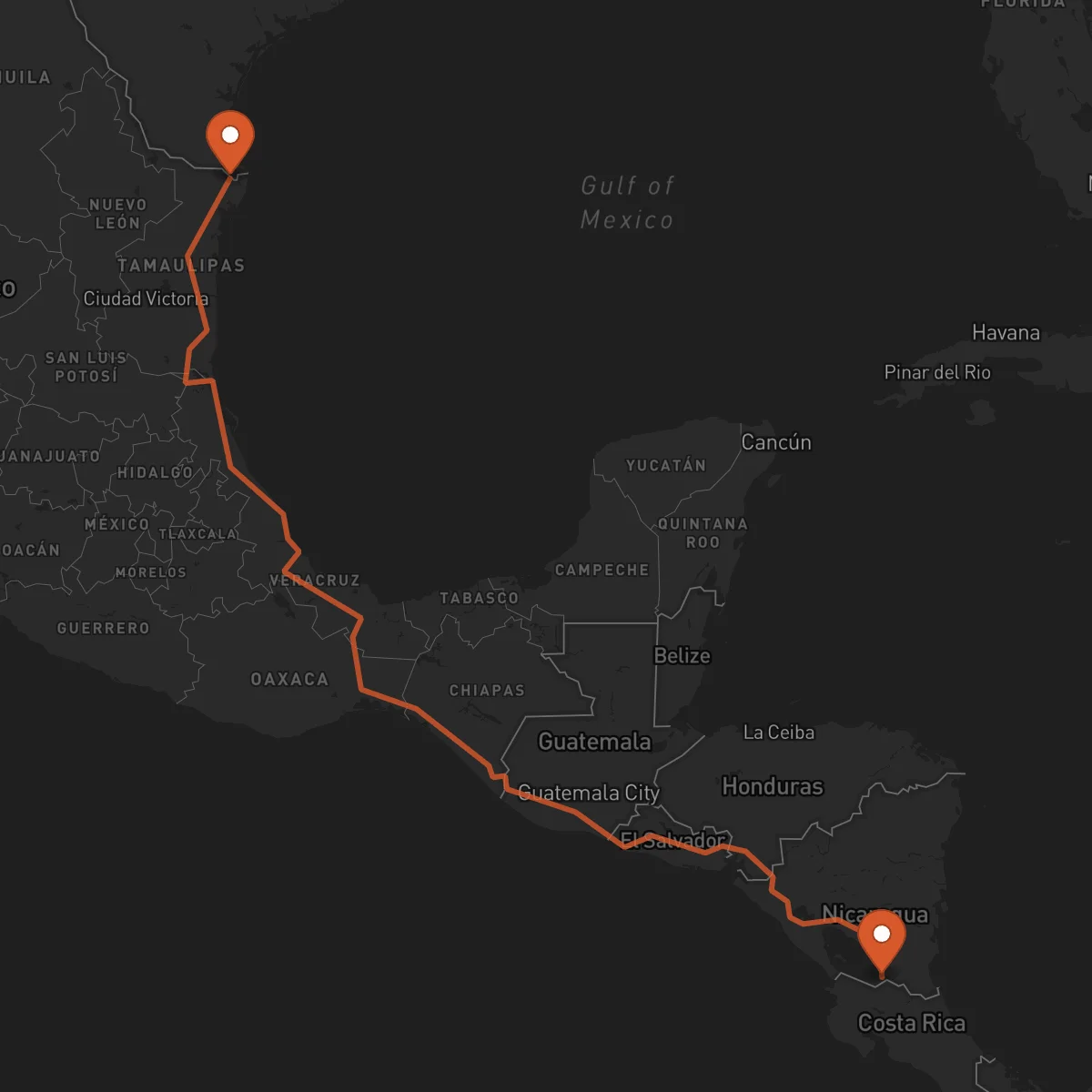 Ruta Matamoros - San Carlos