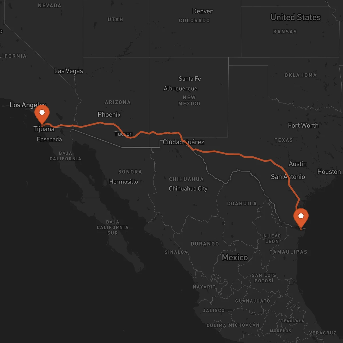 Ruta Matamoros - San Diego