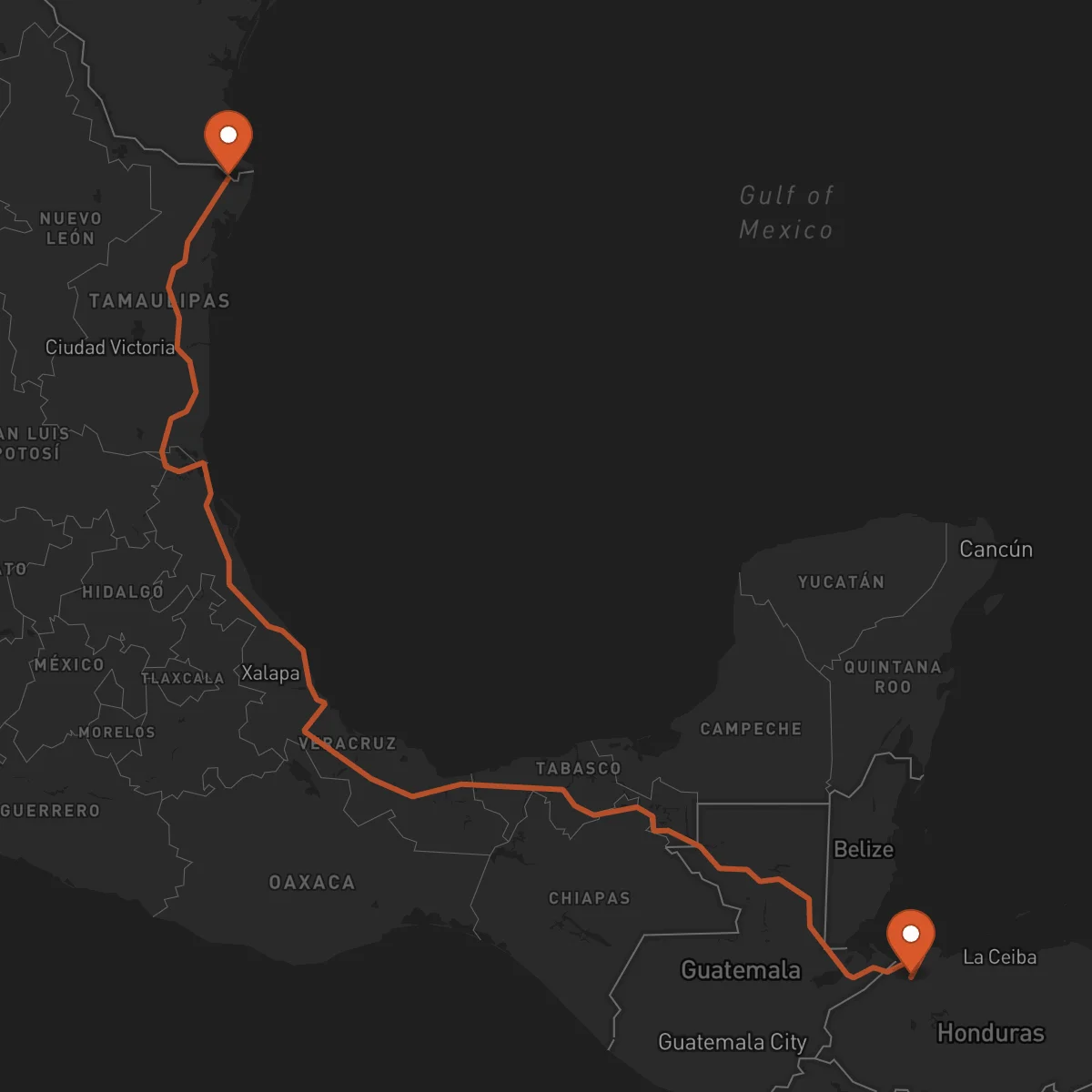 Ruta Matamoros - San Pedro Sula