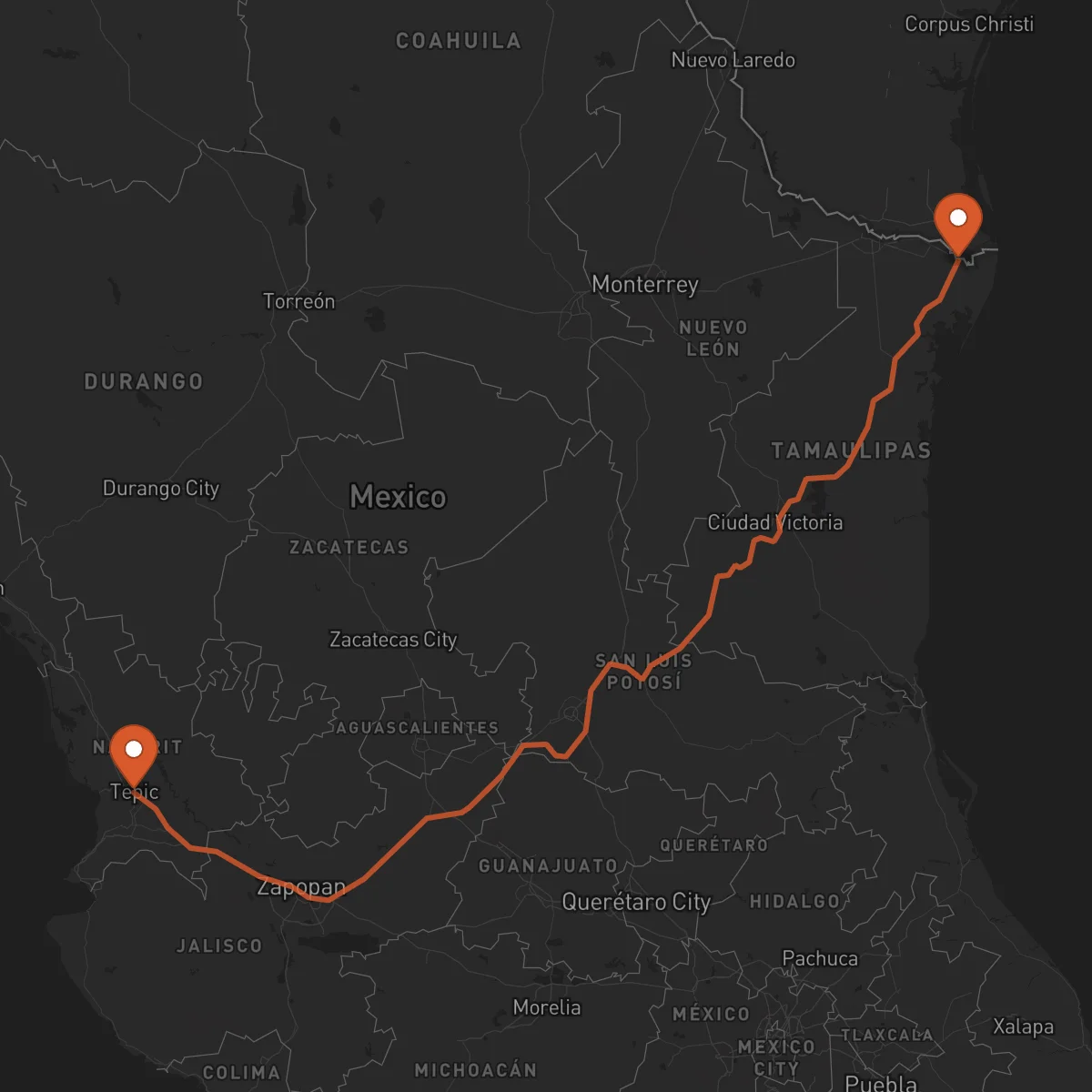 Ruta Tepic - Matamoros