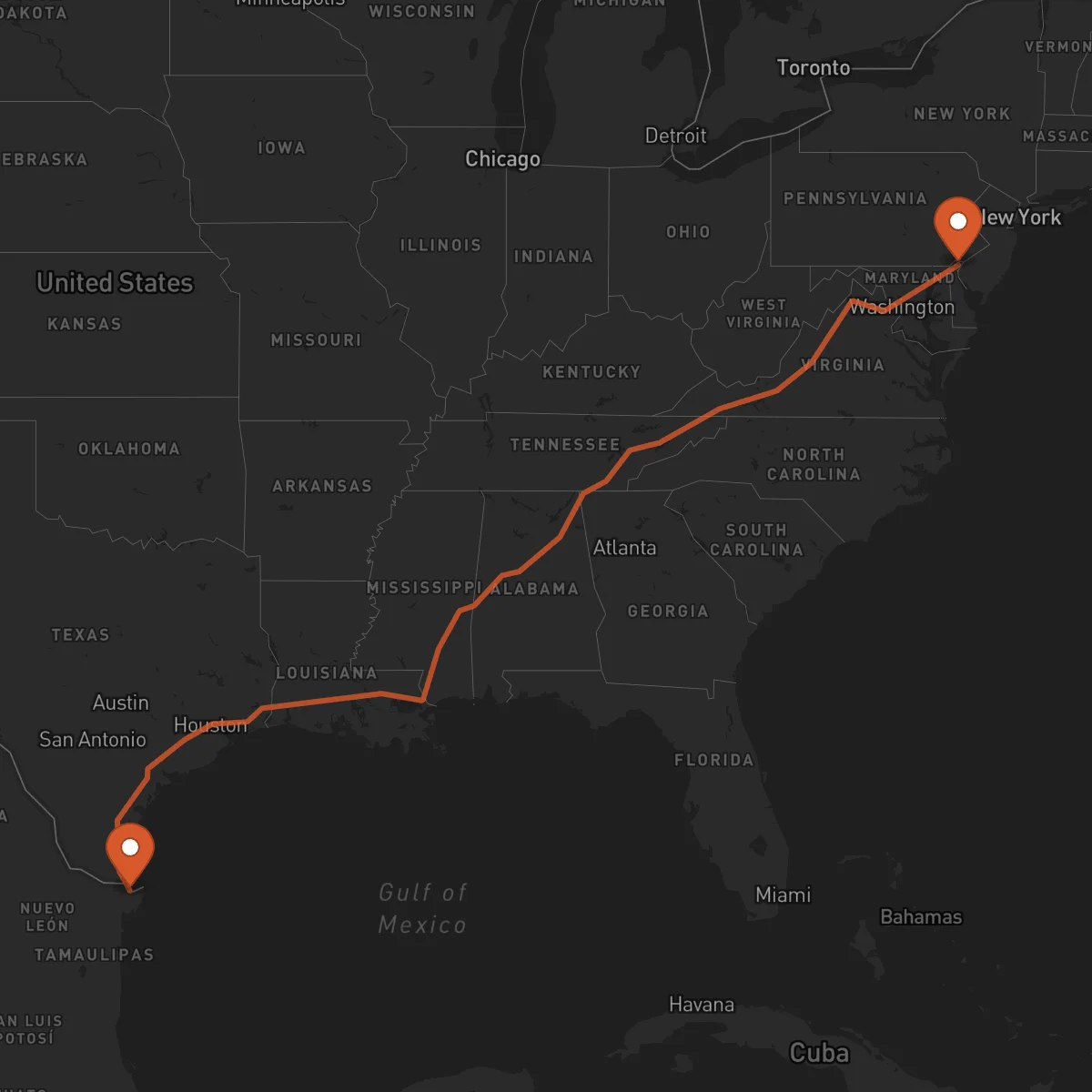 Ruta Matamoros - Wilmington