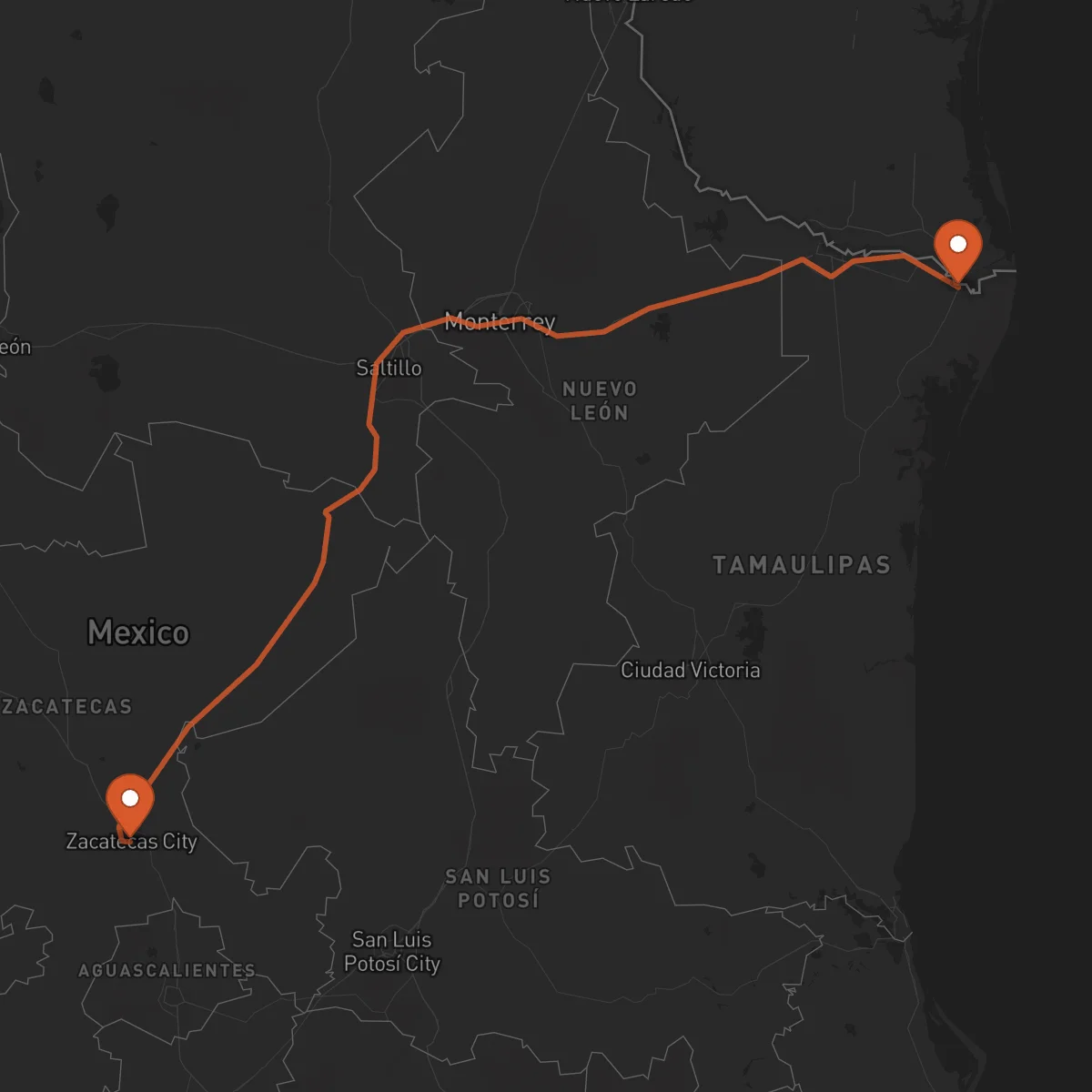 Ruta Zacatecas - Matamoros
