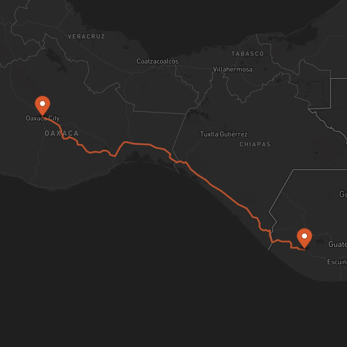 Ruta Mazatenango - Oaxaca de Juárez