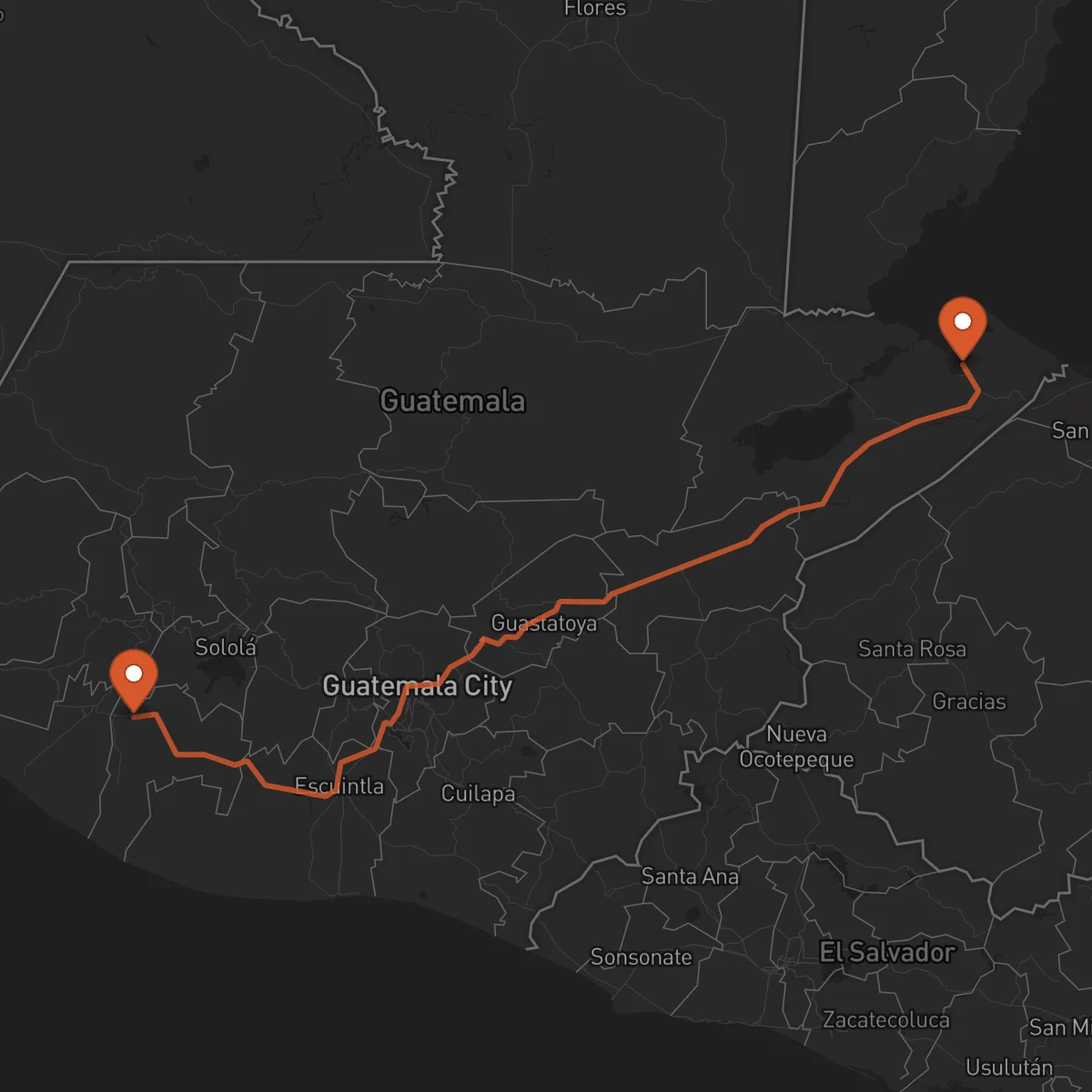 Ruta Mazatenango - Puerto Barrios