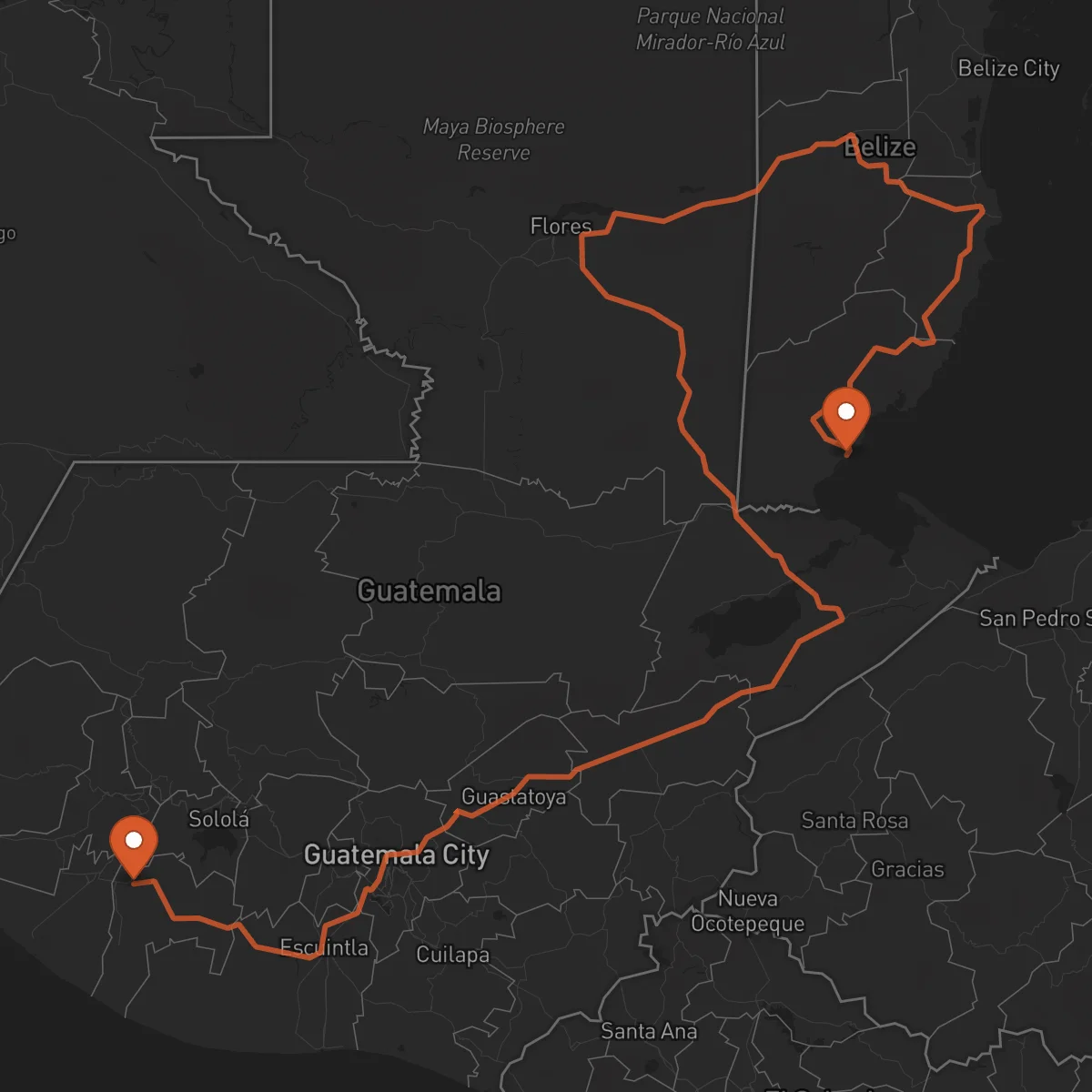 Ruta Mazatenango - Punta Gorda