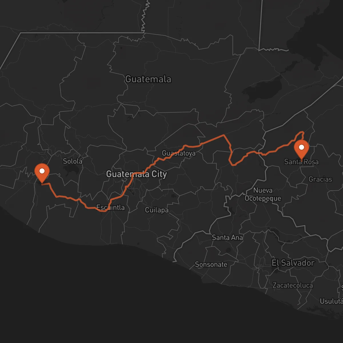 Ruta Santa Rosa de Copán - Mazatenango