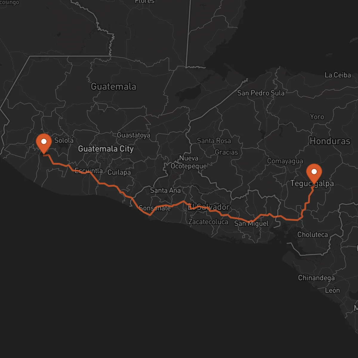 Ruta Mazatenango - Tegucigalpa