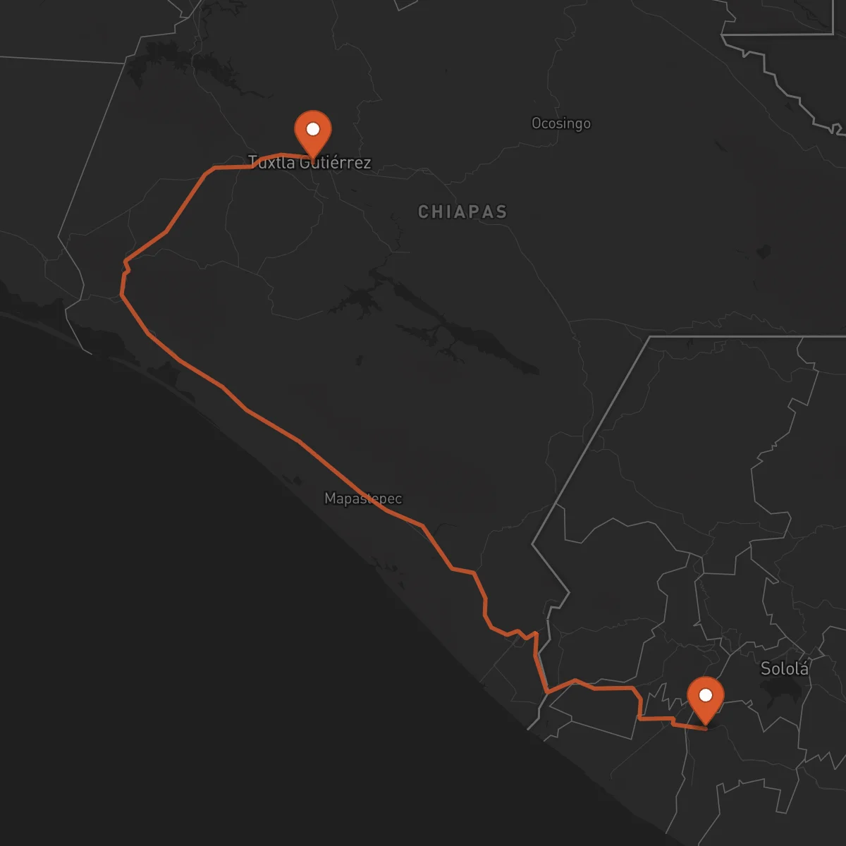 Ruta Mazatenango - Tuxtla Gutiérrez