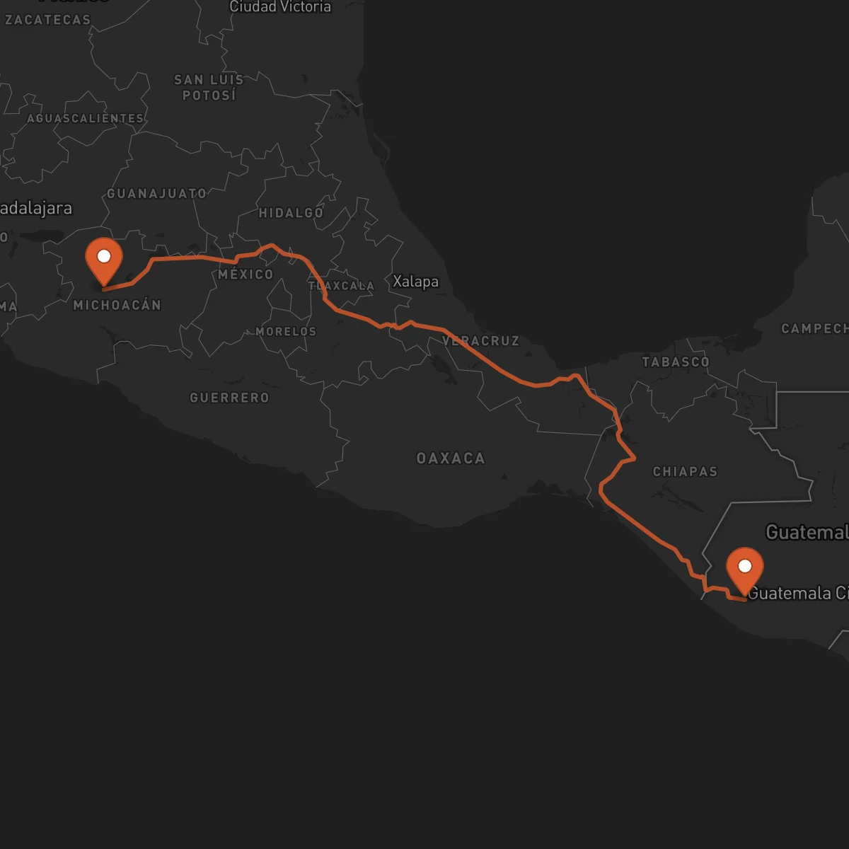 Ruta Mazatenango - Uruapan