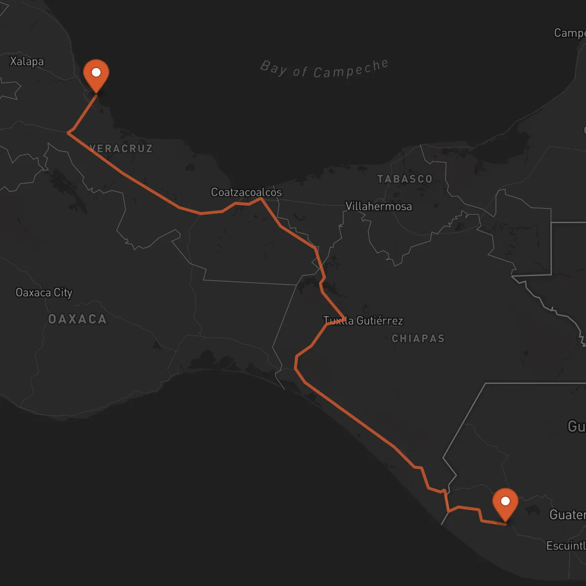 Ruta Mazatenango - Veracruz